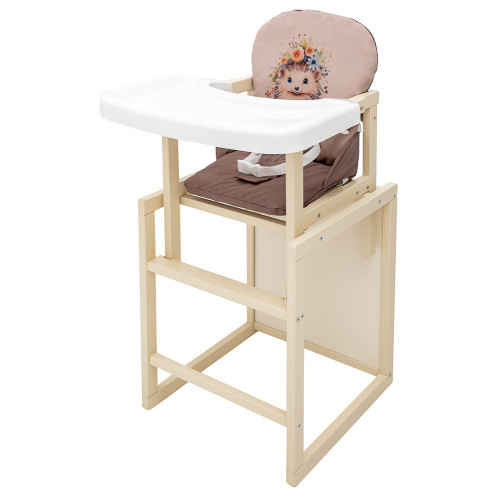 Стульчик-трансформер Babyroom Пеппи-260 слоновая кость капучино/шоколад (ежик, цветы) — 5474