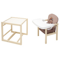 Стульчик-трансформер Babyroom Пеппи-260 слоновая кость капучино/шоколад (ежик, цветы)