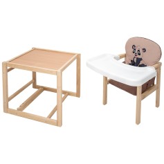 Стульчик-трансформер Пеппи-230 эко Babyroom Панда капучино/шоколад