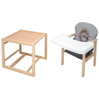 Стульчик-трансформер Пеппи-230 эко Babyroom Ёжик, цветы серый/графит