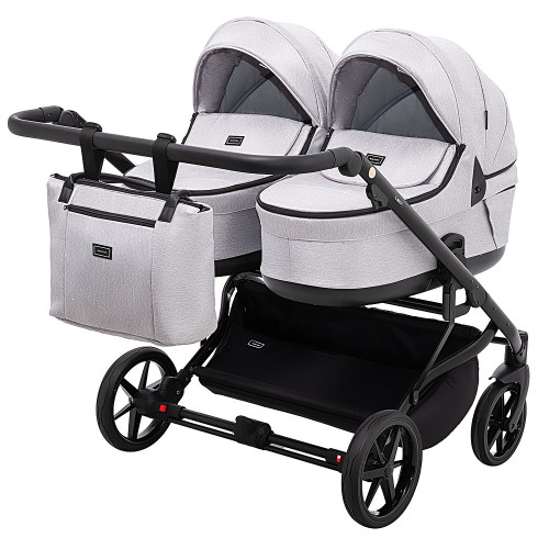 Коляска 2 в 1 для двійні Adamex Leo Duo Tip TK-1 світло-сірий — 14974