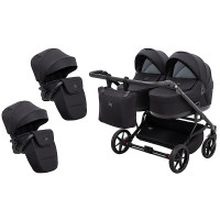 Коляска 2 в 1 для двойни Adamex Leo Duo Tip TK-53 черный