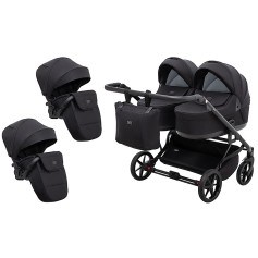 Коляска 2 в 1 для двойни Adamex Leo Duo Tip TK-53 черный