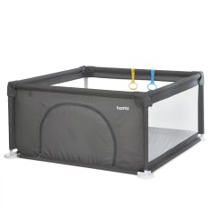 Дитячий манеж Bambi, 2 ручки, квадратний, 120-120-61 см, сірий (MR 1339-G)