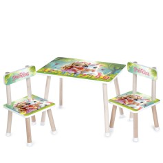 Детский деревянный столик со стульчиками Bambi Принцесса, цифры (M 501-35)