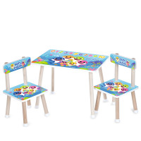 Детский комплект стол со стульями Baby Shark с цифрами (M 501-20)