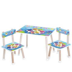 Детский комплект стол со стульями Baby Shark с цифрами (M 501-20)