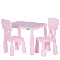 Детский стол с двумя стульчиками Bambi розовый (M 6176-8)