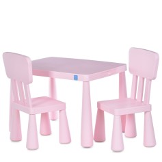 Детский стол с двумя стульчиками Bambi розовый (M 6176-8)