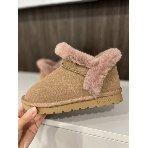 Детские туфли Угги с мехом, розовые, 31-36р (0831-22) — 20855