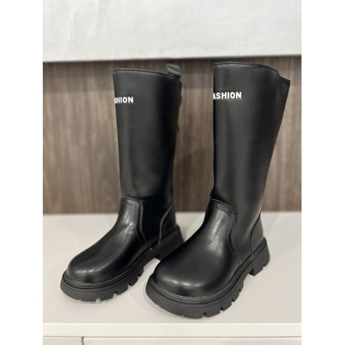 Детские высокие сапожки для девочки, демисезон, черные, 26-30р (0831-9)