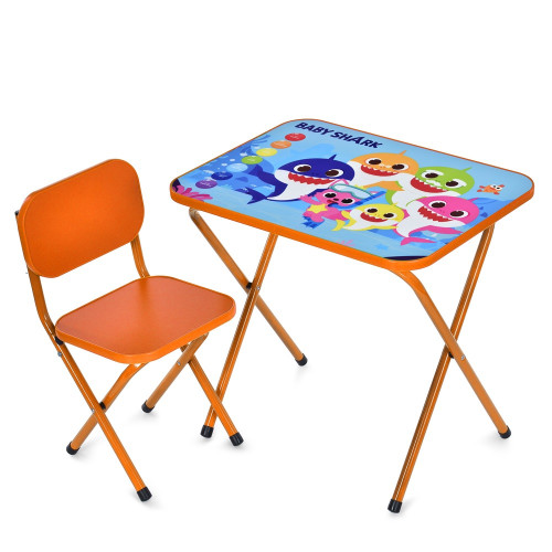 Дитячий стіл із стільчиком, складний, кольори, 59,5-44 см, помаранчевий (M 5960-7)