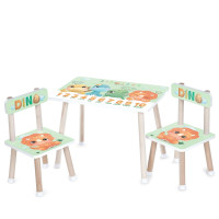 Дитячий дерев'яний столик із стільчиками Bambi Dino, цифри (M 501-31)