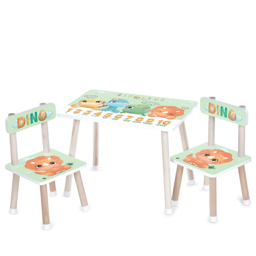 Детский деревянный столик со стульчиками Bambi Dino, цифры (M 501-31)