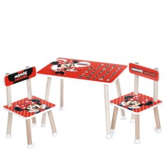 Детский деревянный столик со стульчиками Bambi Minnie Mouse, укр. алфавит (M 501-32)