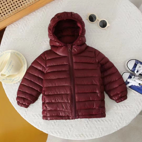 Дитяча куртка стьобана 017-13 однотонна бордова
