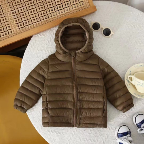 Дитяча куртка стьобана 017-13 однотонна коричнева