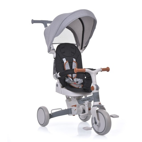 Дитячий триколісний велосипед Turbo Trike з батьківською ручкою (MT 1036-W grey) — 28278