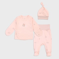 Дитячий ясельний комплект Фламінго bunny пудра (224-101)