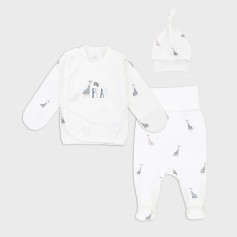 Дитячий ясельний комплект Фламінго giraffe молочний (224-101)
