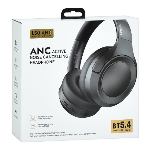 Навушники бездротові, Bluetooth, USB зарядне, 2 кольори (L50 ANC) — 27806 Навушники бездротові, Bluetooth, USB зарядне, 2 кольори (L50 ANC) — 27806