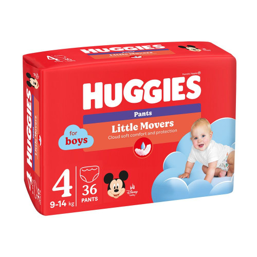 Підгузки-трусики Huggies Little Movers Pants 4 для хлопчиків (9-14 кг) 36 шт — 18612 Підгузки-трусики Huggies Little Movers Pants 4 для хлопчиків (9-14 кг) 36 шт — 18612