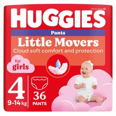 Підгузки-трусики Huggies Little Movers Pants 4 для дівчаток (9-14 кг) 36 шт