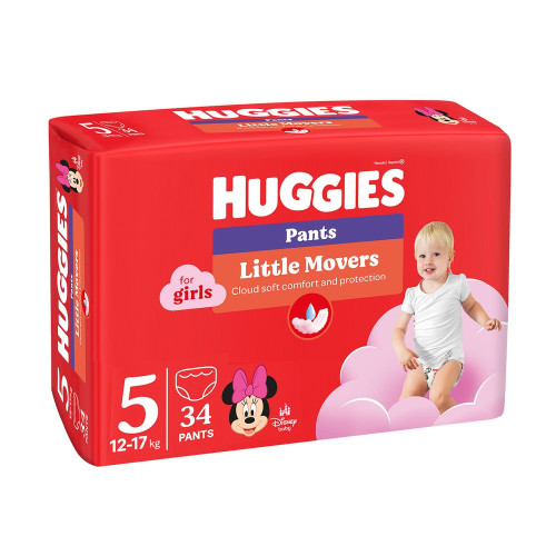 Подгузники-трусики Huggies Little Movers Pants 5 для девочек (12-17 кг) 34 шт — 18609
