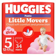 Підгузки-трусики Huggies Little Movers Pants 5 для дівчаток (12-17 кг) 34 шт