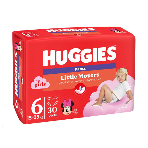 Підгузки-трусики Huggies Little Movers Pants 6 для дівчаток (15-25 кг) 30 шт — 18610 Підгузки-трусики Huggies Little Movers Pants 6 для дівчаток (15-25 кг) 30 шт — 18610