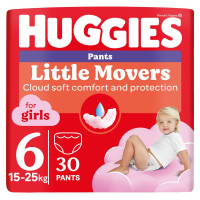 Підгузки-трусики Huggies Little Movers Pants 6 для дівчаток (15-25 кг) 30 шт