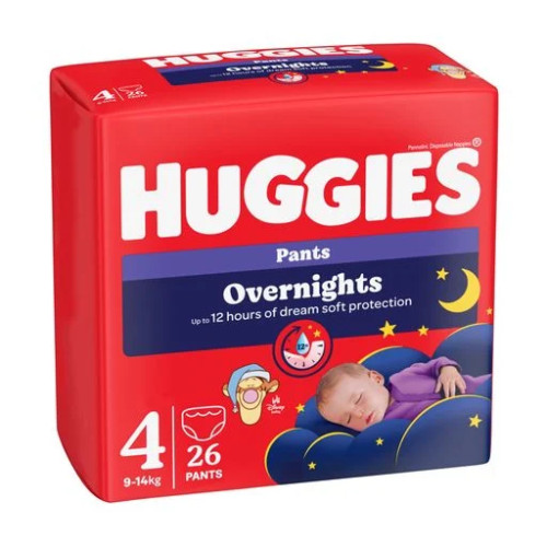 Підгузки-трусики Huggies Overnights Pants 4 (9-14 кг) 26 шт — 18616 Підгузки-трусики Huggies Overnights Pants 4 (9-14 кг) 26 шт — 18616