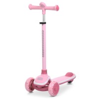 Дитячий триколісний самокат iTrike зі світлоефектами (5566-pink)