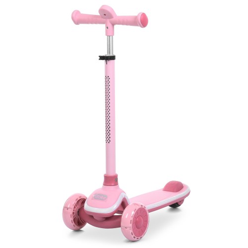 Дитячий триколісний самокат iTrike зі світлоефектами (5566-pink) — 28393