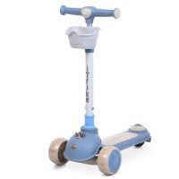 Триколісний самокат iTrike зі світлом та музикою та кошиком (JR3-168-BL)