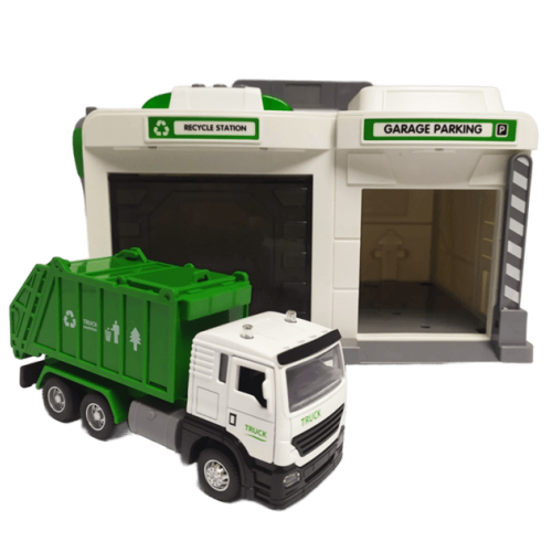 Ігровий набір Гараж з машинкою сміттєвоз з контейнером (CLM 552)