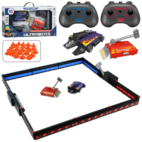 Іграшковий набір машинок-роботів на радіокеруванні 2,4G, світло, ігрове поле-арена, 90-82,5-6,5 см (255CD)
