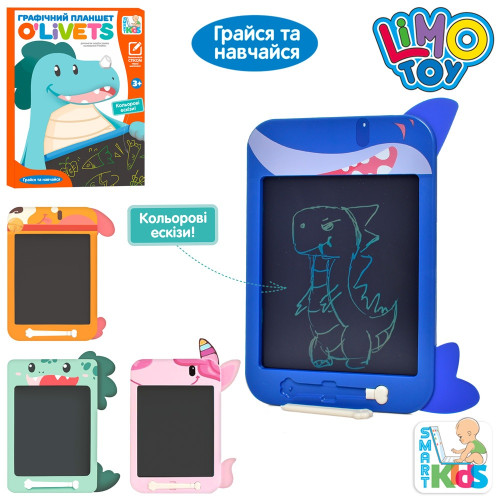 Дитячий LCD планшет Limo Toy для малювання, 10 дюймів, 4 види, на батарейці (SK 0051 ABCD) — 24003
