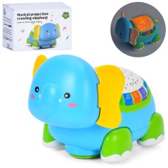 Игрушка-ночник Слоненок с музыкой, звуки природы, свет, ездит, 2 режима громкости, 17 см (HLX208A)