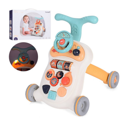 Дитячі ходунки-каталка 2 в 1 з руховими деталями музикою й підсвіткою (2315)