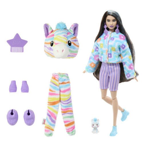 Ігровий набір Barbie Cutie Reveal Кольорові пухнастики зебра (HRK39) — 12625