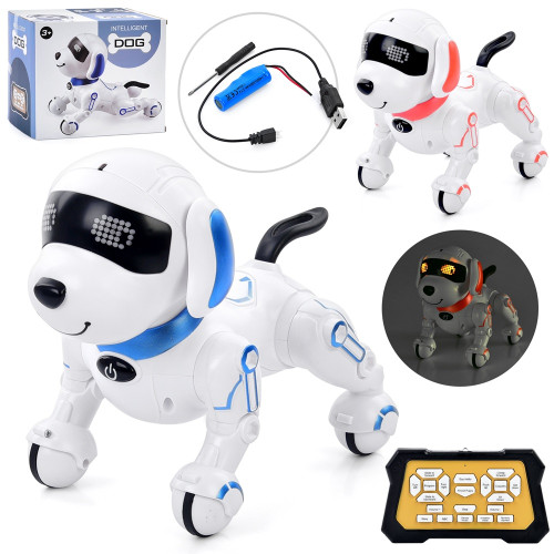 Інтерактивна іграшка Собака на радіокеруванні, музика, звук, світло, 21 см (Y878)