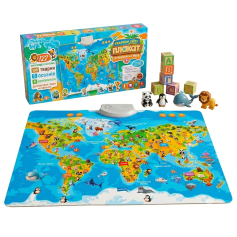 Інтерактивний плакат Мапа світу WToys регулювання гучності, пісні, казки (97899)