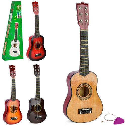 Дитяча дерев'яна гітара (404), медіатор, 4 кольори