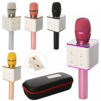 Іграшковий мікрофон бездротовий, USB, Bluetooth, мікс кольорів, у футлярі, 25 см (Q7)