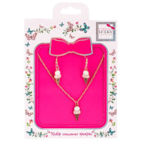 Детский набор Lukky Fashion цепочка и серьги мороженое (T24607)