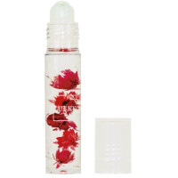 Олійка-блиск для губ в ролику Lukky Aqua Fleur з червоними квітами (T22005)