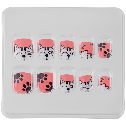 Дитячі накладні нігті Lukky Kitty, багаторазові, 10 шт (T19422) — 21525 Дитячі накладні нігті Lukky Kitty, багаторазові, 10 шт (T19422) — 21525