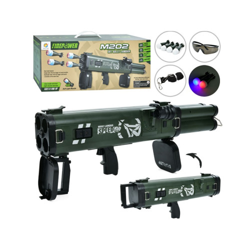 Іграшковий автомат Lehui Toys стріляє м'якими кулями, гранатами, 62 см (M628)