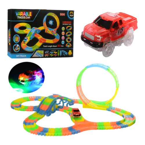 Іграшковий трек 194 деталей з підсвічуванням та машинкою (GD-8002A)